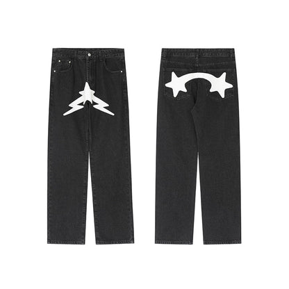 Variant image for Y2K Print Jeans with Vibrant Designs, Relaxed Fit, Comfortable Denim for Trendy Style-1