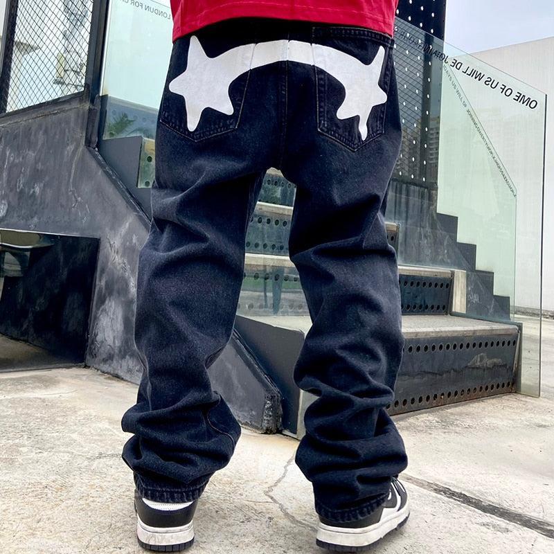 Y2K Print Jeans with Vibrant Designs, Relaxed Fit, Comfortable Denim for Trendy Style-3