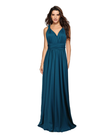Variant image for Elegant Floral Maxi Dress for Women - Flattering Wrap Design, Comfortable Fabric, Versatile Long Dress for Any Occasion-25