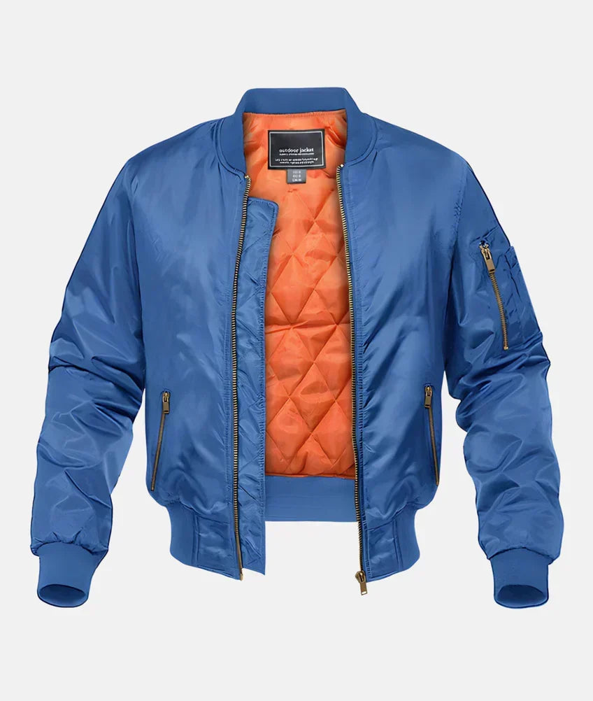 Water-Resistant Mens Bomber Jacket - Pilot Style, Nylon, Winter