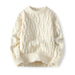 Men’s Warm Sweater - Cable Knit, Chunky, For Winter
