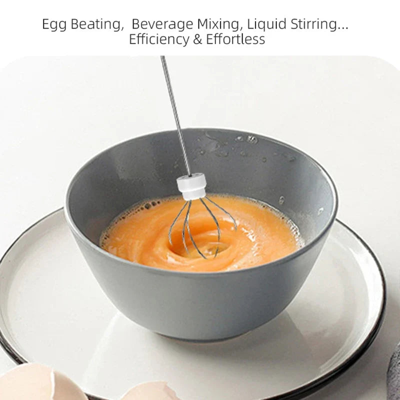 Hand-Held Foam Maker Egg Beater Coffee Drink Wand 2026 – USB Battery-Powered Motor-Driven Milk Frother 3-Speed