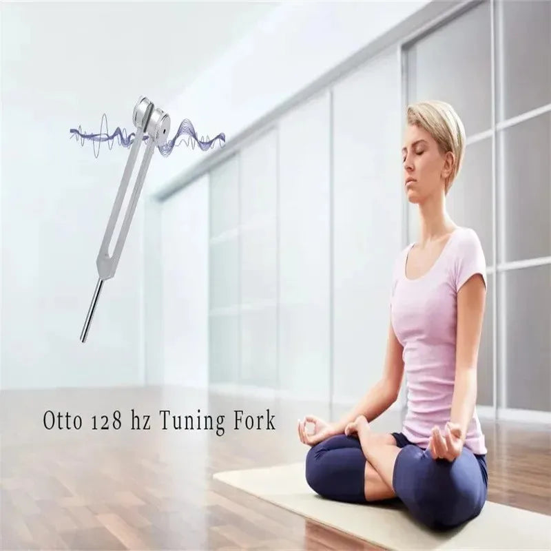 Chakra Healing Tuning Fork Kit 128Hz 512Hz - Aluminum Alloy Sound Therapy Tools for Yoga and Meditation