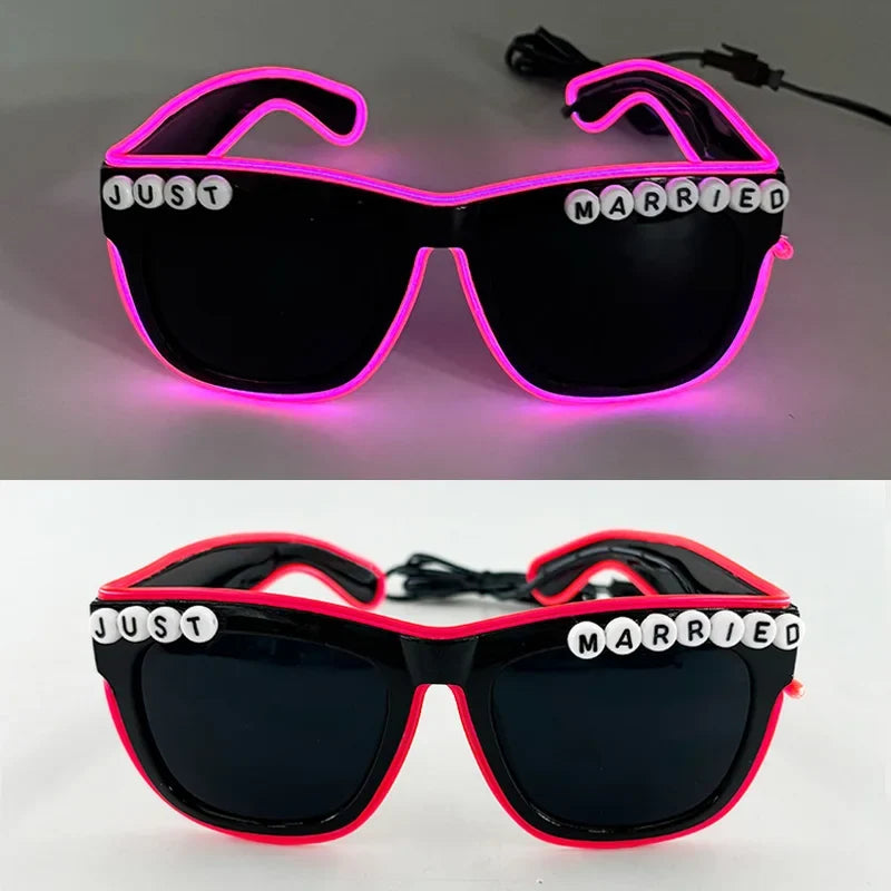LED Retro Flashing Sunglasses - Bachelorette Party Decoration, Women's Men Props