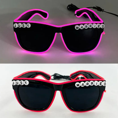LED Retro Flashing Sunglasses - Bachelorette Party Decoration, Women's Men Props