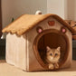 Foldable Pet House Removable Washable Cat House for Compact Pets