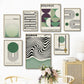 Bauhaus Green Minimalist Wall Art Canvas Print Water-Resistant