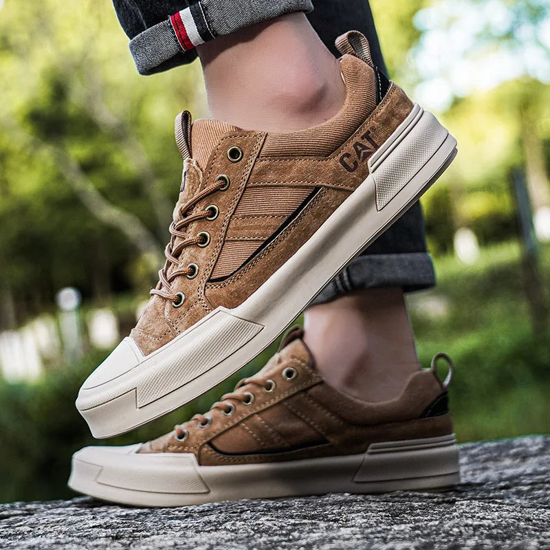 Sturdy men's outdoor sneakers - anti-slip wear-resistant fabric upper, for hiking and casual everyday
