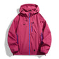 Water-Resistant Unisex Windbreaker - Hooded Single-Layer, Hiking
