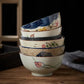 Ceramic 4.5 Inch Japanese Rice Bowl Retro Household Tableware