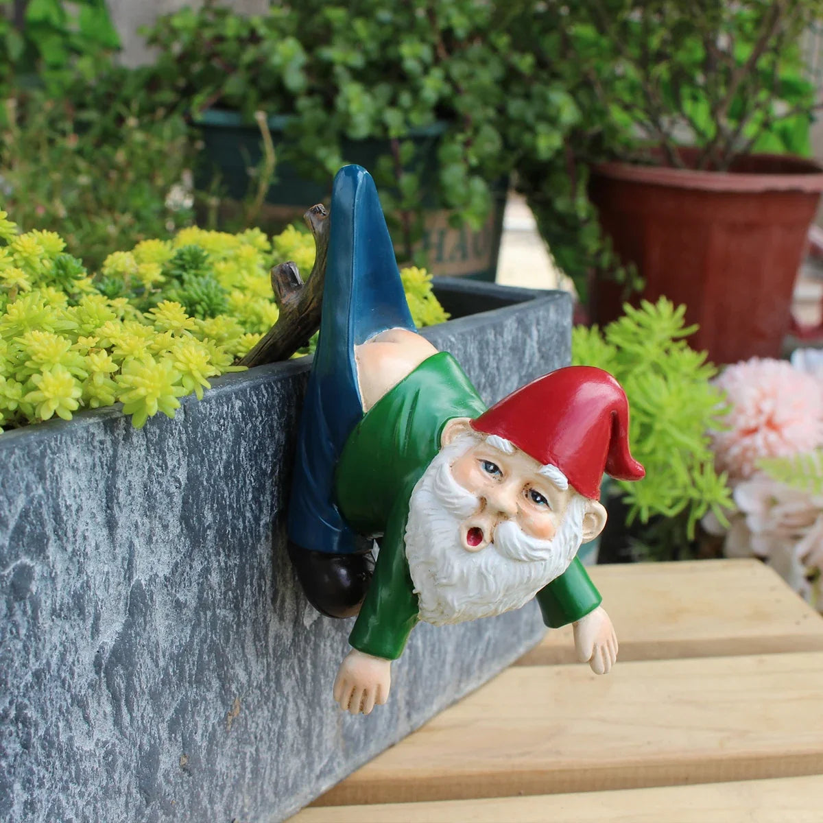 Gnome Garden Hanging Statue Resin Outdoor Ornament Summer 2026 Whimsical Garden Decor Gift Idea