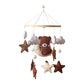 Crib Wooden Mobile Felt Bear Musical Newborn Sensory Toys