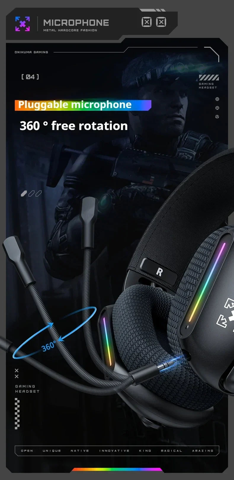 Cordless Gaming Headset Tri Mode Bluetooth Wired Immersive