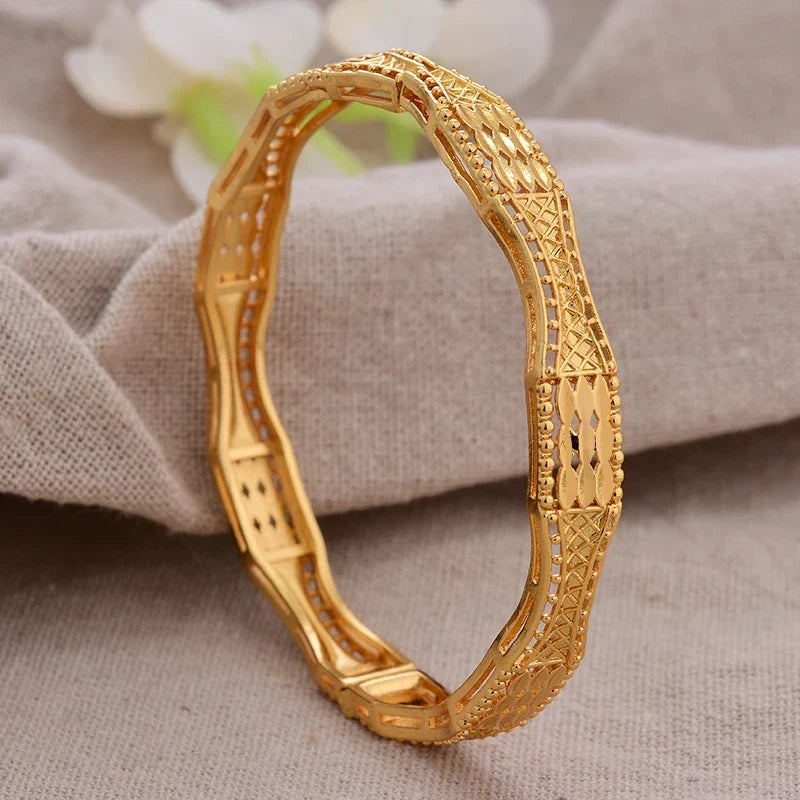 Gold Plated Bangles Deluxe Arabic Wedding Bracelet