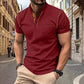 Fashion Summer European American Men's Casual Polo Shirt, Stand-Up Collar Top