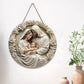Wooden2025 Edition Nativity Scene Ornament Circular Wall Hanging 7.87in Handcrafted Mary Jesus Joseph Christmas Decor Gift