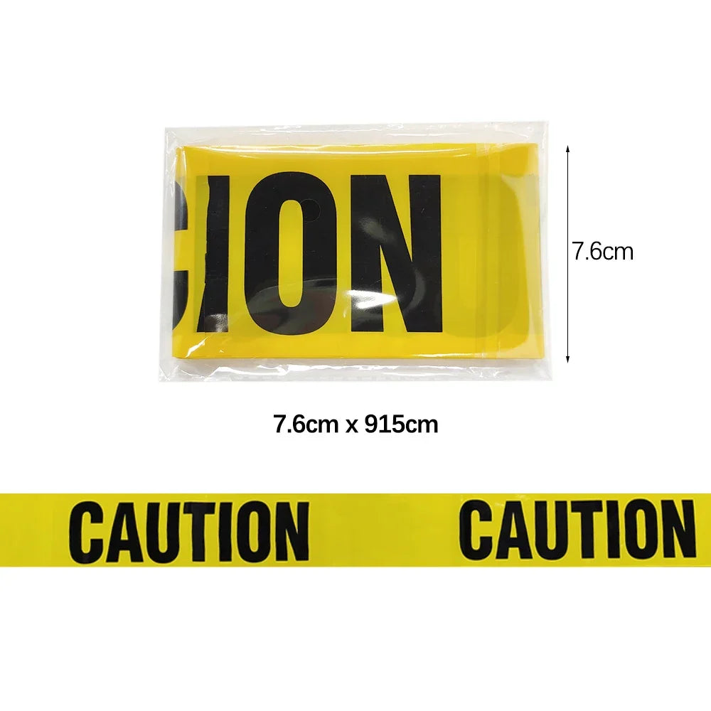 Halloween Warning Tape Spooky Party Decoration Banner Kit Halloween 2025 Decor Simple Hang Window Prop