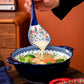 Soup Ceramic Bowl Bohemian Handle Embossed Microwave