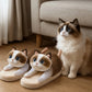 Plush cozy women's cat-face plush slippers - cat-face design, plush upper, EVA sole, indoor wear for winter