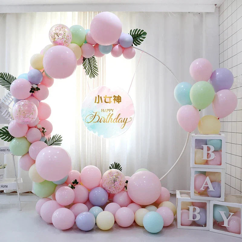Arch Balloon Gold Metal Circular Backdrop Stand Wedding Birthday Baby Shower Fall 2025 Sturdy Reusable Display