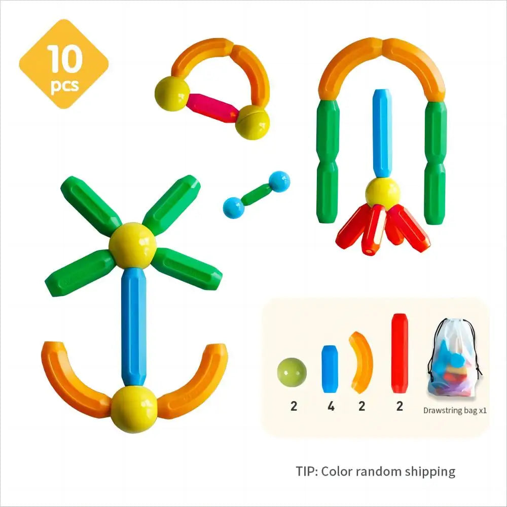Magnetic Building Blocks Kit - Kids Educational Toy with Magic Magnet Sticks & Balls for Creative Play, Ideal Gift for Boys and Girls