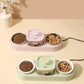 Automatic Pet Feeder 200ml Portion Double Bowl Stainless Steel Food And Water Station Fall 2025 Anti Slip Simple Clean