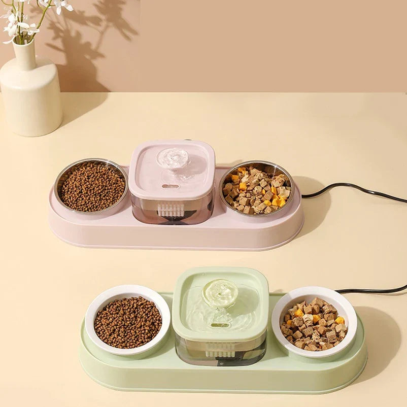 Automatic Pet Feeder 200ml Portion Double Bowl Stainless Steel Food And Water Station Fall 2025 Anti Slip Simple Clean