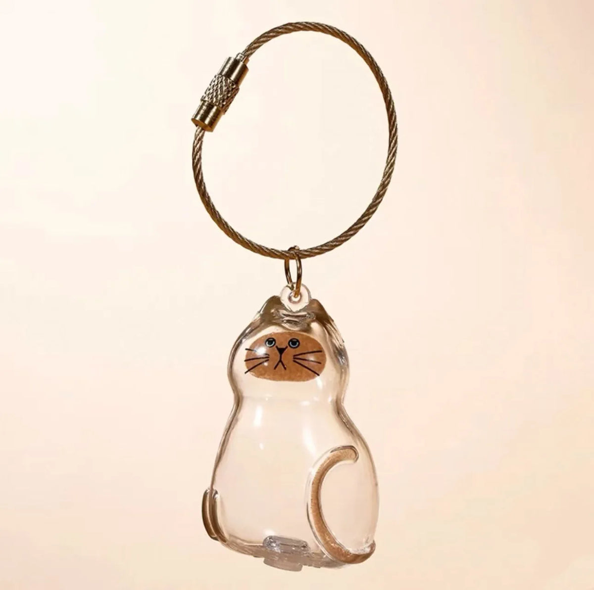 Hair Dog Keepsake Keychain Pendant Clear Resin Charm