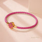Leaf Four Clover Braided Leather Lucky Bracelet Gift