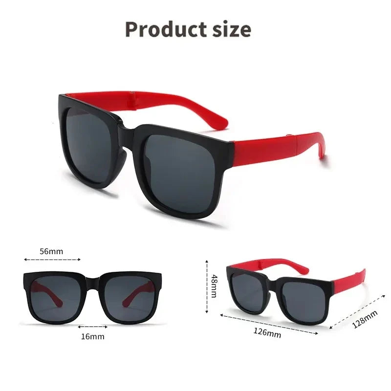 Sunglasses Kids Foldable Square Frame UV400 Protection for Outdoor Play Summer 2026 Gift Idea
