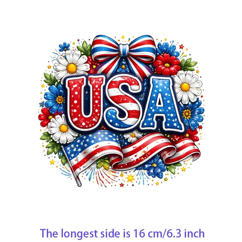 Iron2026 Edition On Patches USA Flag Bald Eagle Heat Transfer Kit Patriotic 4th Of July DIY Clothing Decor