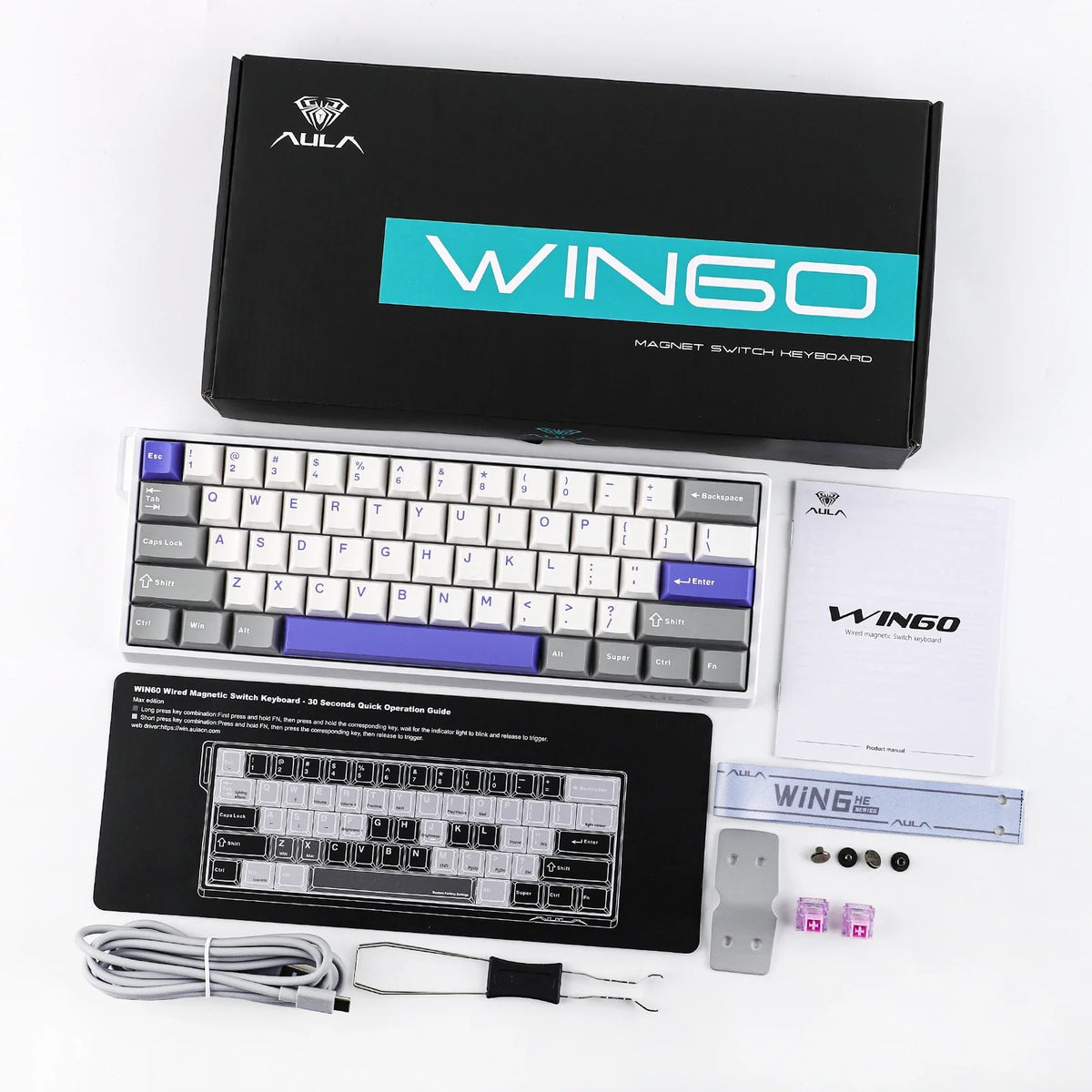 60 Mechanical Percent Hot Swap Keyboard Aluminum RGB Hall
