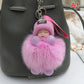 Sleeping Pompom Baby Keychain Plush Bag Charm Cute Gift