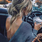 Cozy Oversized Women's Knit Sweater - Open Back, Ribbed