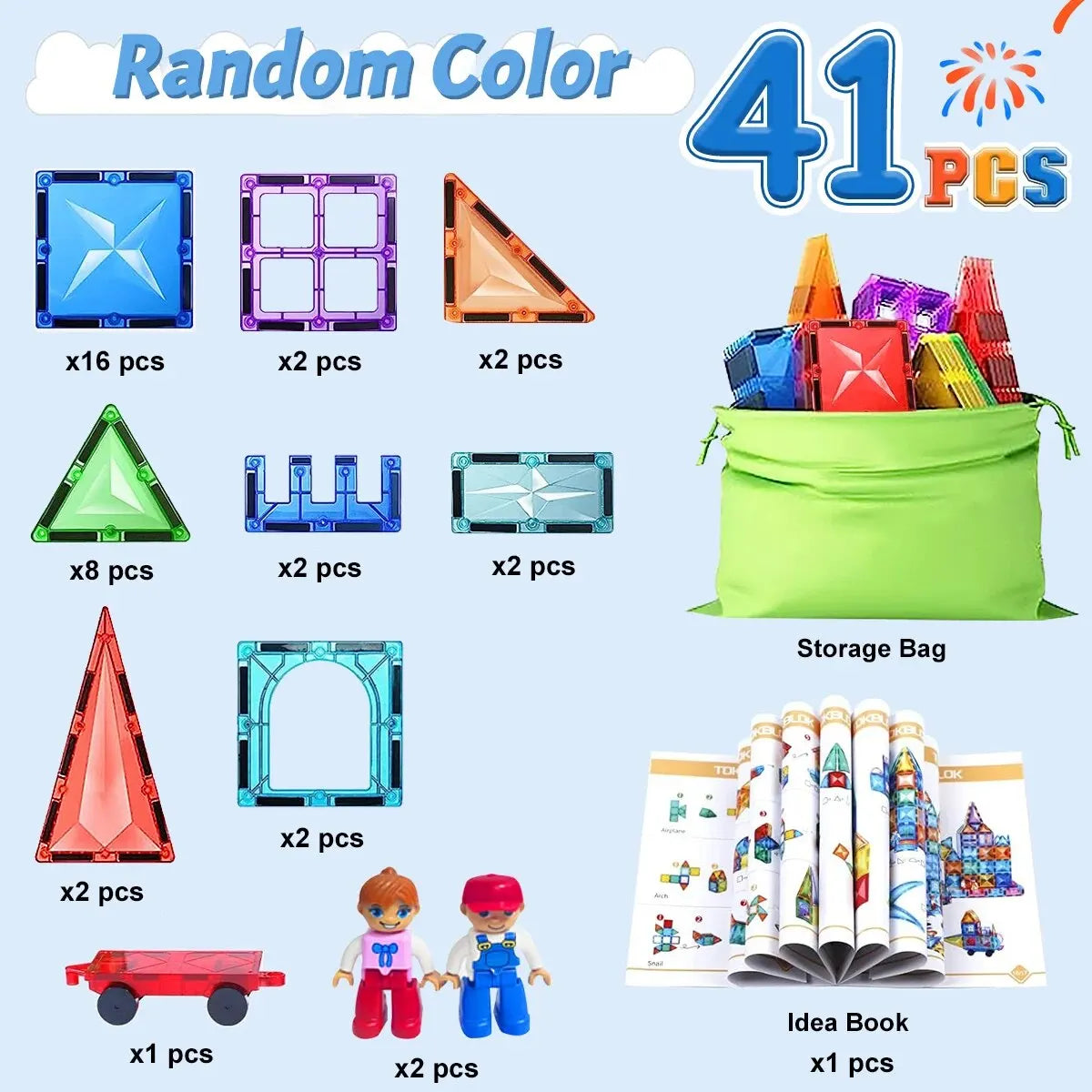 Magnetic Building Blocks Kit - DIY Educational Magnet Tiles for Kids, Montessori-Inspired Construction Toy, Great Gift for Creative Play