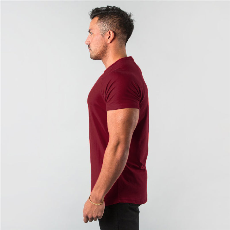 short sleeve, cotton blend, for workout & casual wear – Breathable slim fit men's gym t-shirt