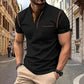 Fashion Summer European American Men's Casual Polo Shirt, Stand-Up Collar Top