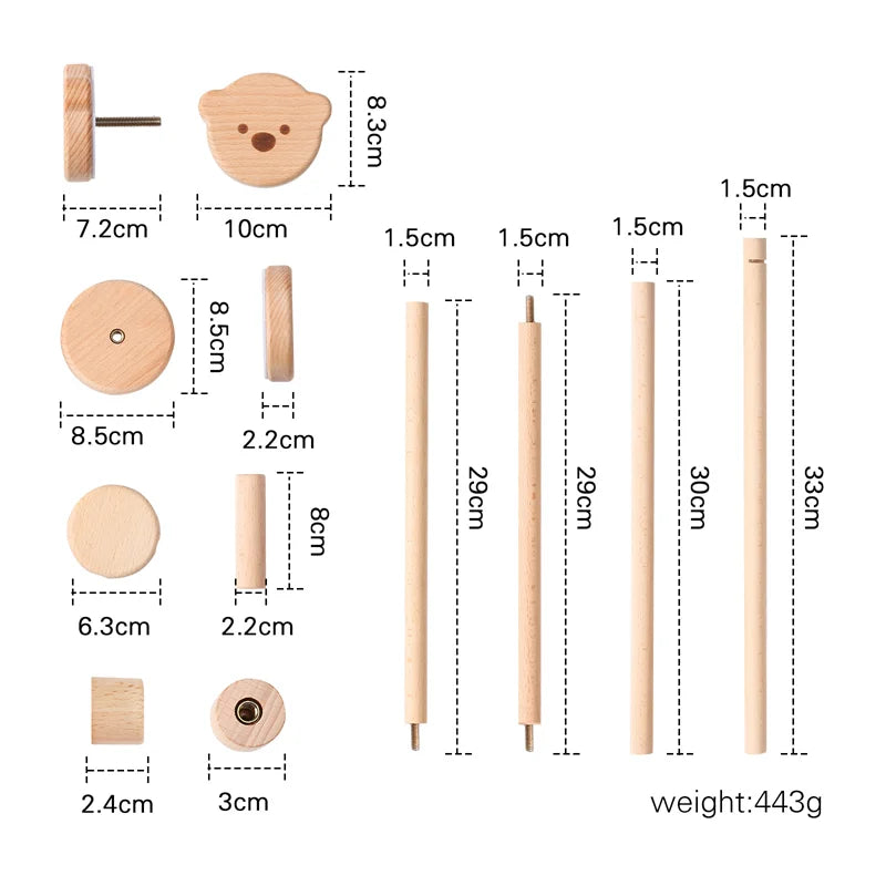 Crib Baby Mobile Wooden Nursery Newborn Sensory Toys