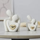 Embrace Love Statue White Plastic Romantic Figurine, Valentines Day Gift 2026 Cozy Bedroom Decor
