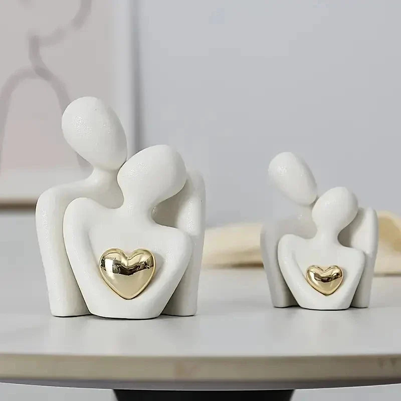 Embrace Love Statue White Plastic Romantic Figurine, Valentines Day Gift 2026 Cozy Bedroom Decor