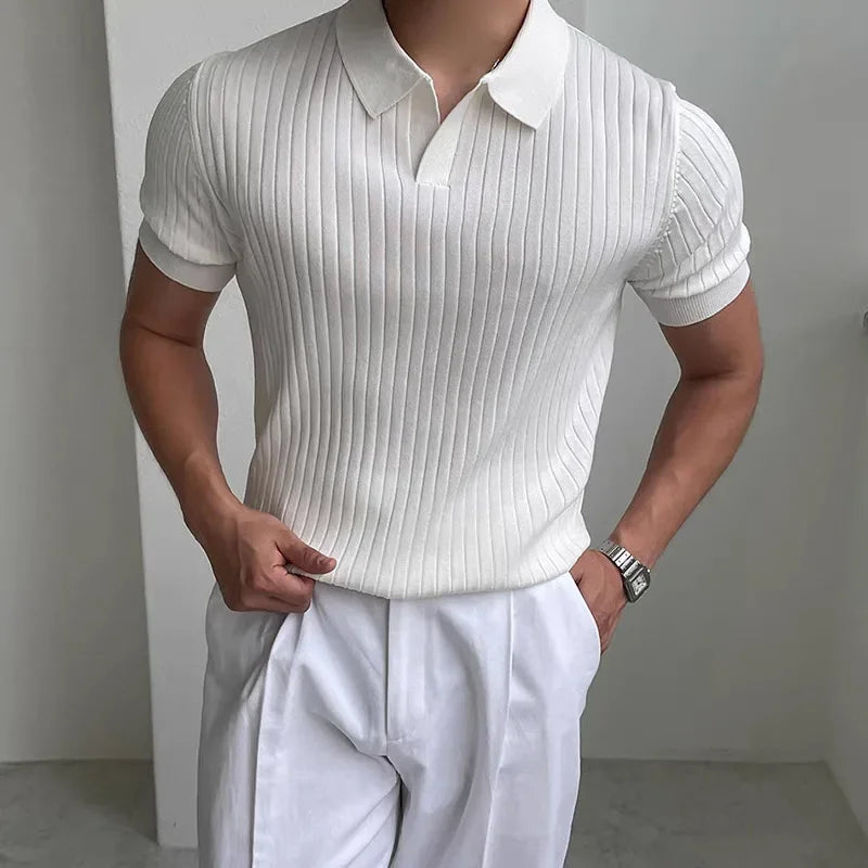 Fast-dry men's golf polo shirt - slim fit short sleeve, polyester, for sports and casual wear
