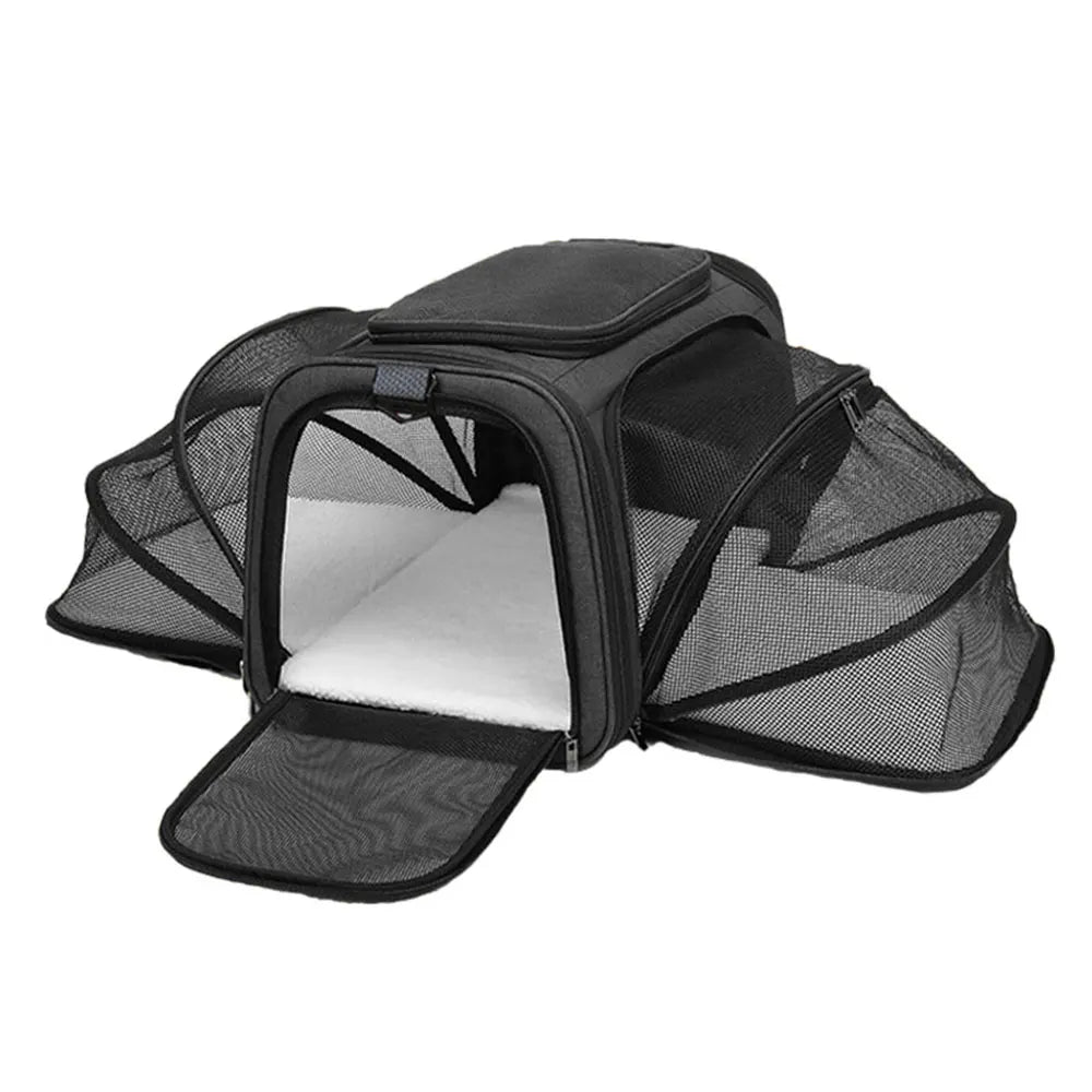 Pet Carrier Bag Up To 10kg Foldable Breathable Plush-Sided Travel Carrier Fall 2025 Safe Locking Zippers