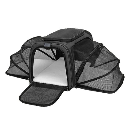 Pet Carrier Bag Up To 10kg Foldable Breathable Plush-Sided Travel Carrier Fall 2025 Safe Locking Zippers