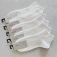 Plush women's invisible ankle socks 5-pack - 100% cotton sweat-absorbing low-cut boat socks
