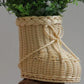Vase Rattan Boot Shaped Imitation Woven Tabletop Christmas Decor Holiday 2025 Cute Centerpiece Gift