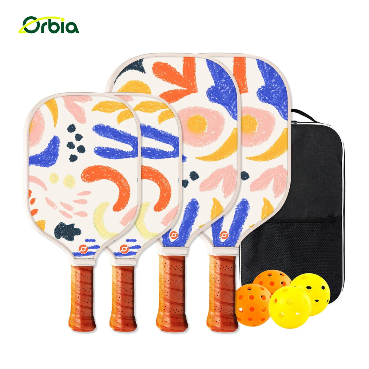 Family-Friendly Pickleball Paddle Kit with Glass Fiber and Light PP Core for Kids and Adults, Ideal for Outdoor Fun
