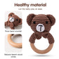 Crochet Wooden Animal Teether Rattle Newborn Sensory Toys