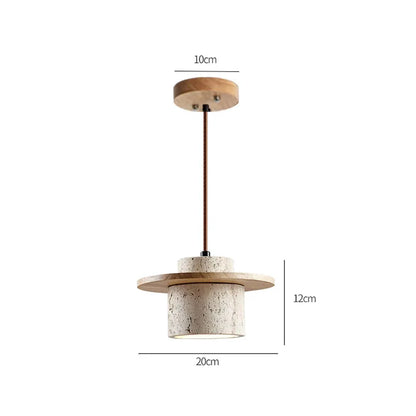 Wabi Japandi Sabi Stone Pendant Light Rustic Bedroom Cafe Lamp