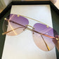Vintage 2025 Rimless Aviator Sunglasses For Men Women Gradient Shades Black Brown