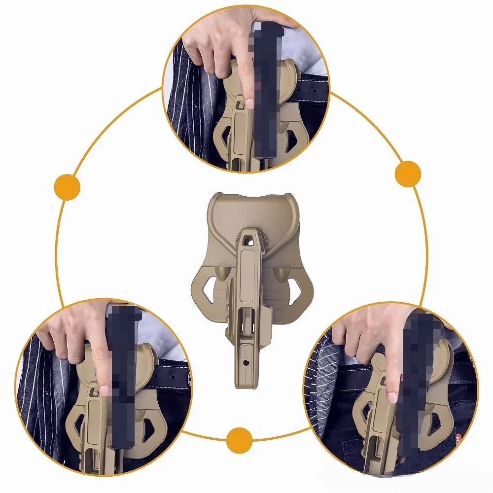 Pistol Nylon Belt Holster - Universal Fit for Double Stack 9mm Handguns, Airsoft and Outdoor Carry